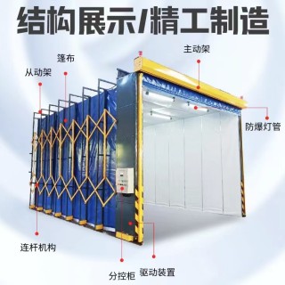 整套配置移动伸缩式喷漆房