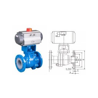 法兰衬氟气动球阀 气动球阀Q641FS